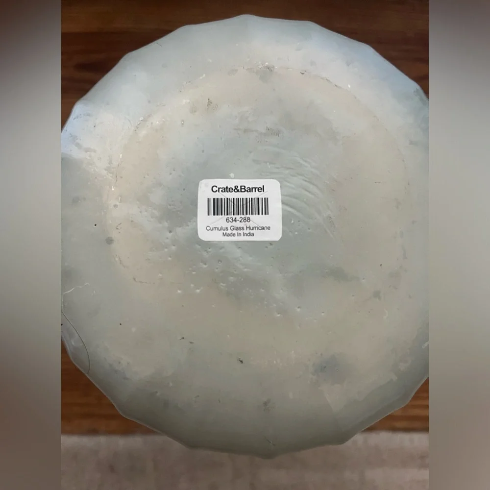 Crate & Barrel Hurricane Glass Candle Holder